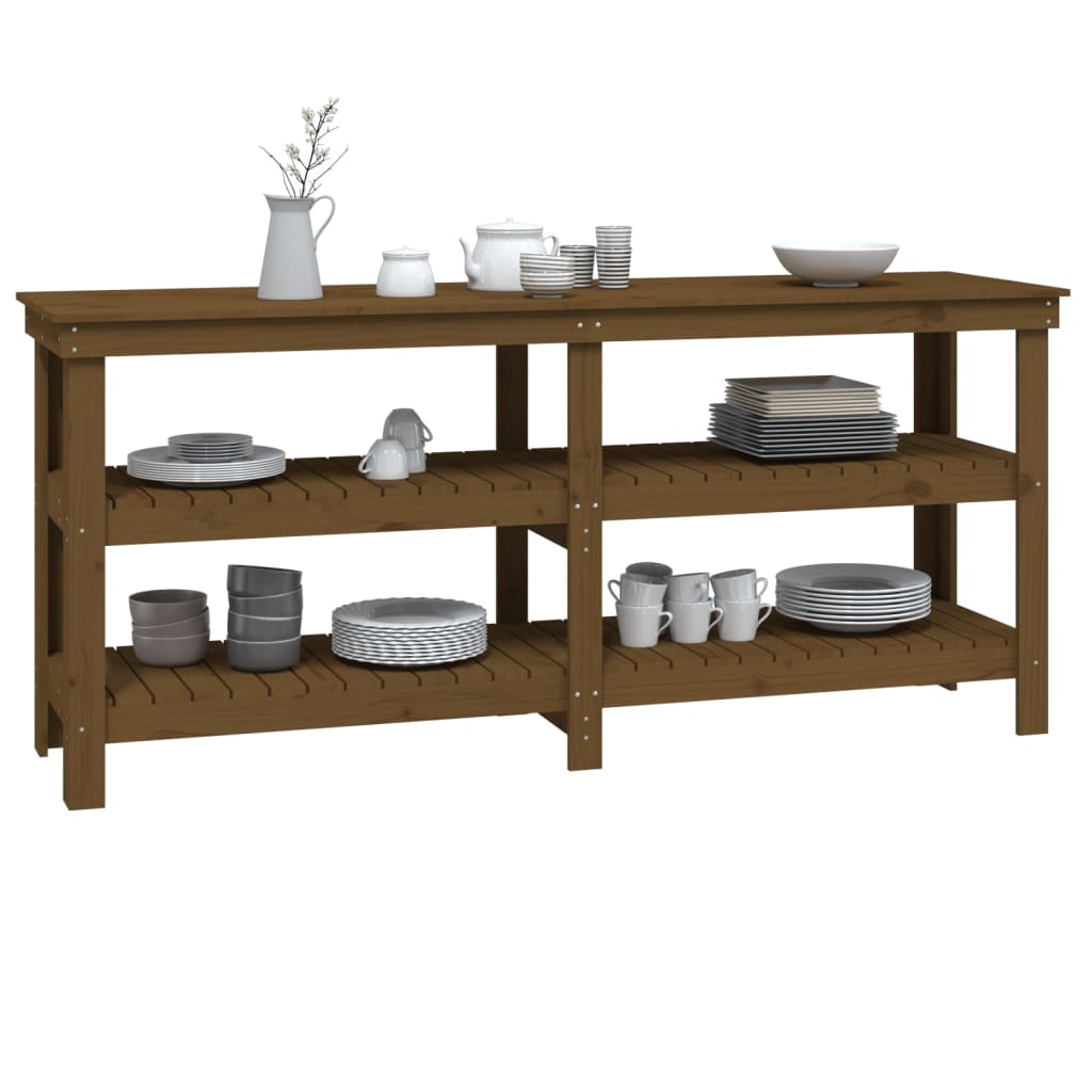 Banc de travail Marron miel 181x50x80 cm Bois de pin massif - Établis