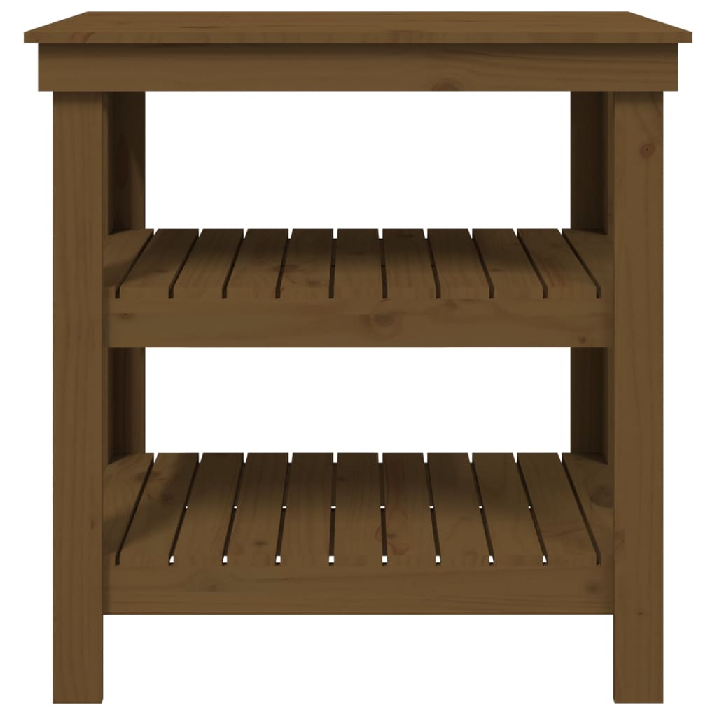Banc de travail Marron miel 78,5x50x80 cm Bois de pin massif - Établis