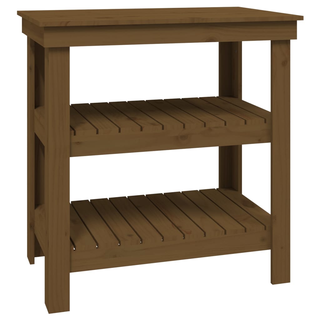 Banc de travail Marron miel 78,5x50x80 cm Bois de pin massif - Établis