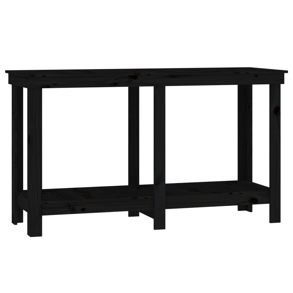 Banc de travail Noir 140x50x80 cm Bois de pin massif - Établis