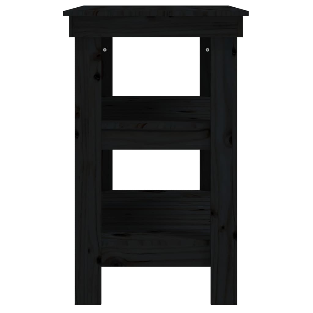 Banc de travail Noir 78,5x50x80 cm Bois de pin massif - Établis