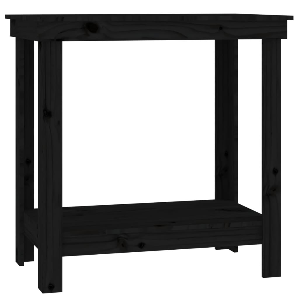 Banc de travail Noir 80x50x80 cm Bois de pin massif - Établis