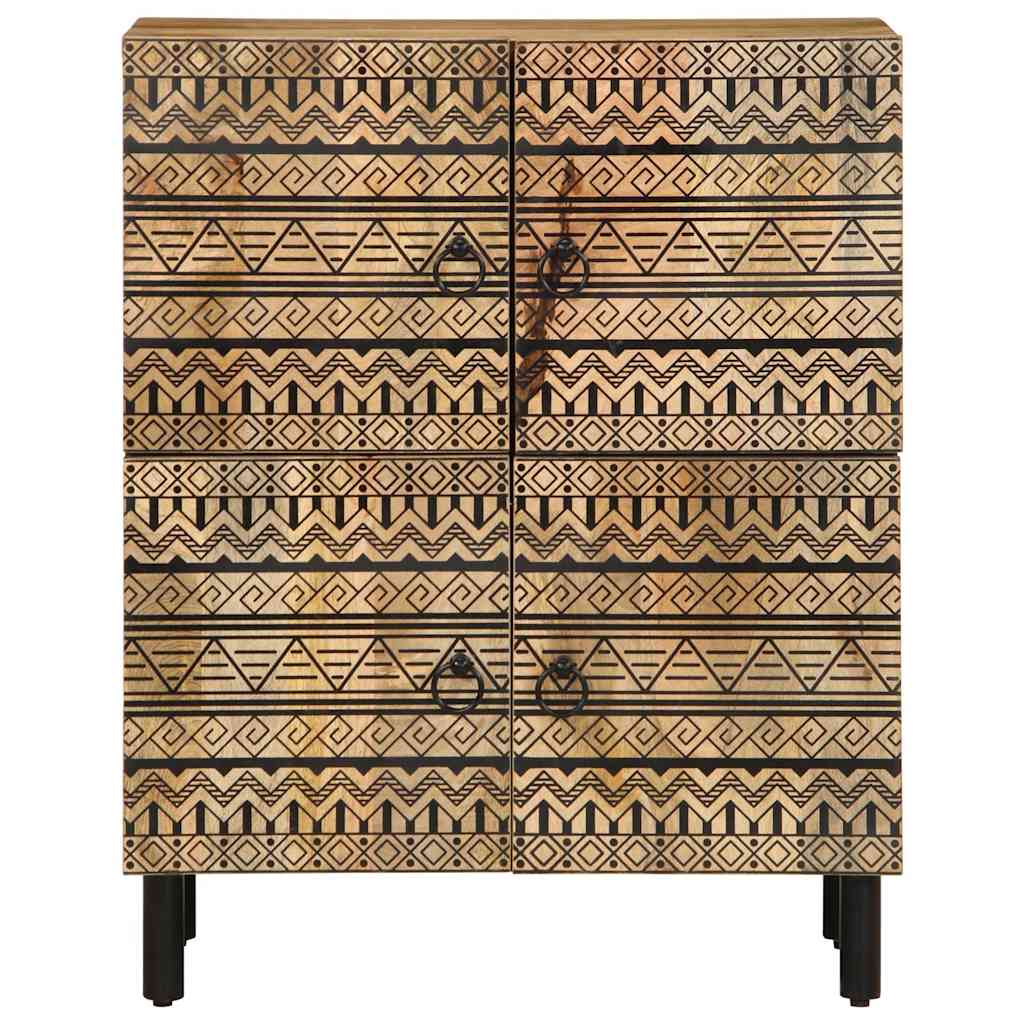 Buffet 60x33,5x75 cm bois de manguier brut massif - Fixations & meubles de rangement multimédia