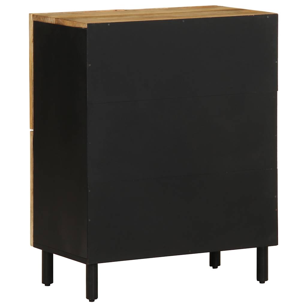 Buffet 60x33,5x75 cm bois de manguier brut massif - Fixations & meubles de rangement multimédia