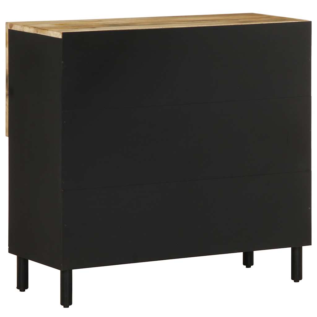 Buffet 80x33,5x75 cm bois de manguier brut massif - Fixations & meubles de rangement multimédia