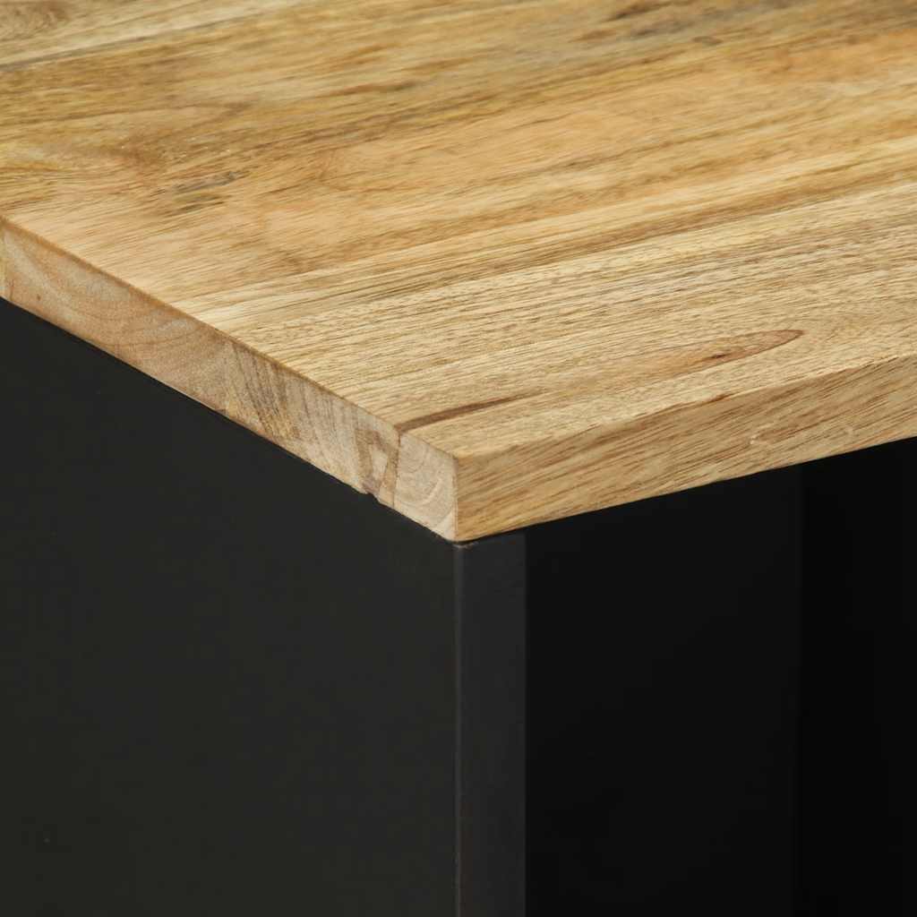 Buffet 80x33,5x75 cm bois de manguier brut massif - Fixations & meubles de rangement multimédia