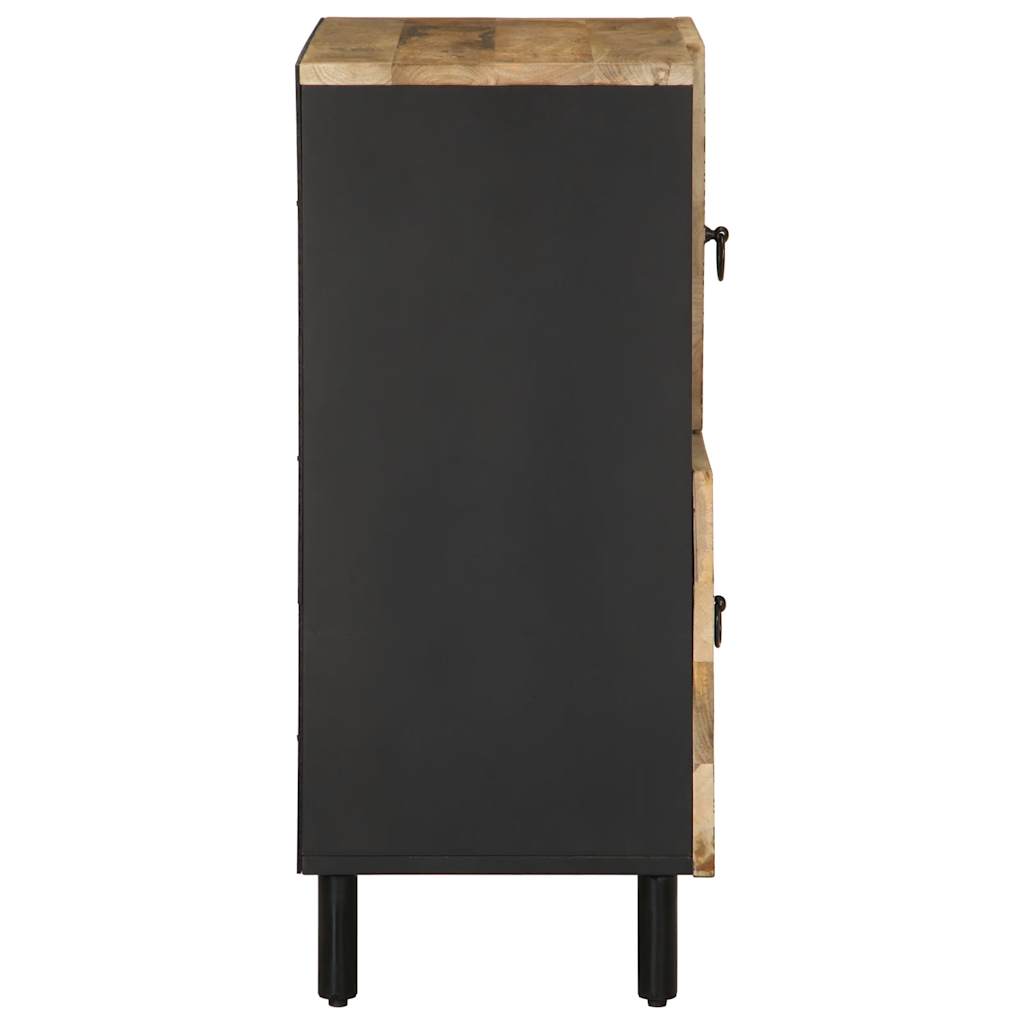 Buffet 80x33,5x75 cm bois de manguier brut massif - Fixations & meubles de rangement multimédia