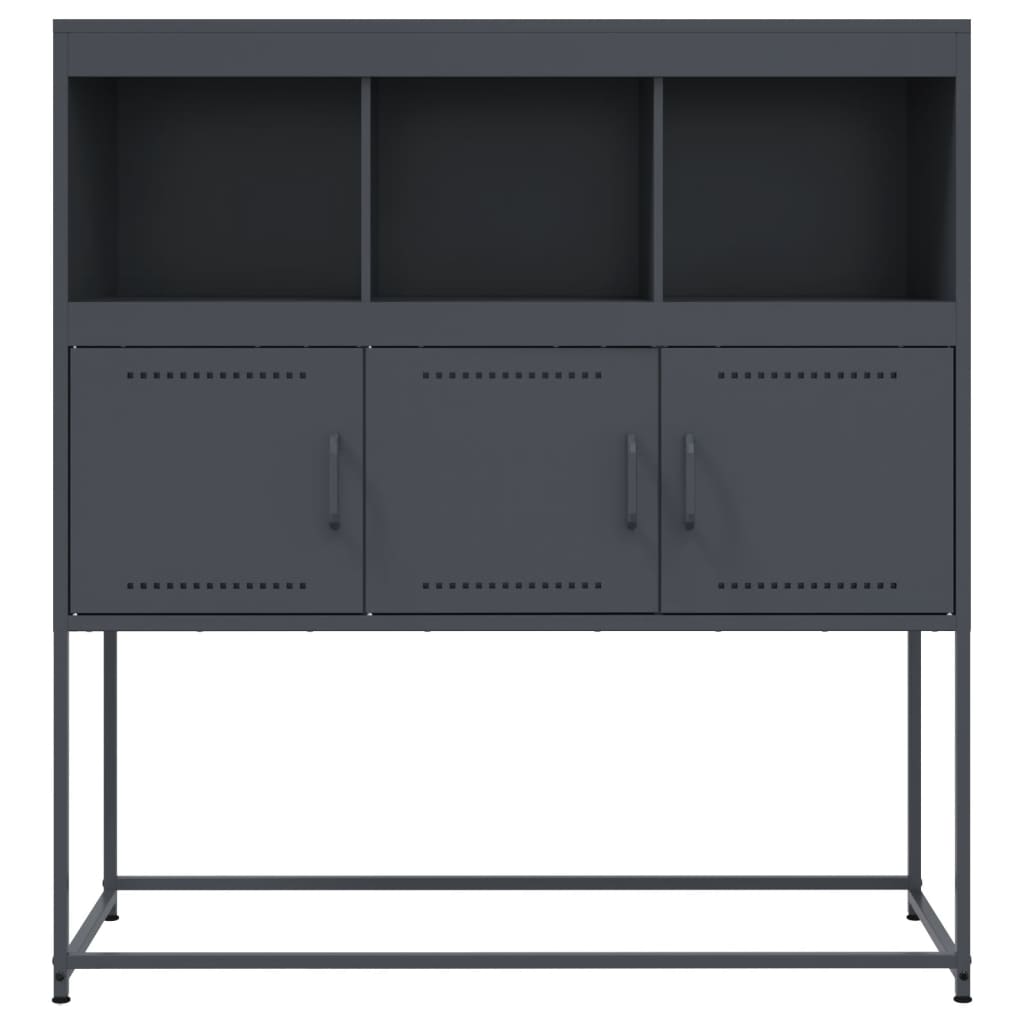 Buffet anthracite 100,5x39x107 cm acier - Buffets & bahuts