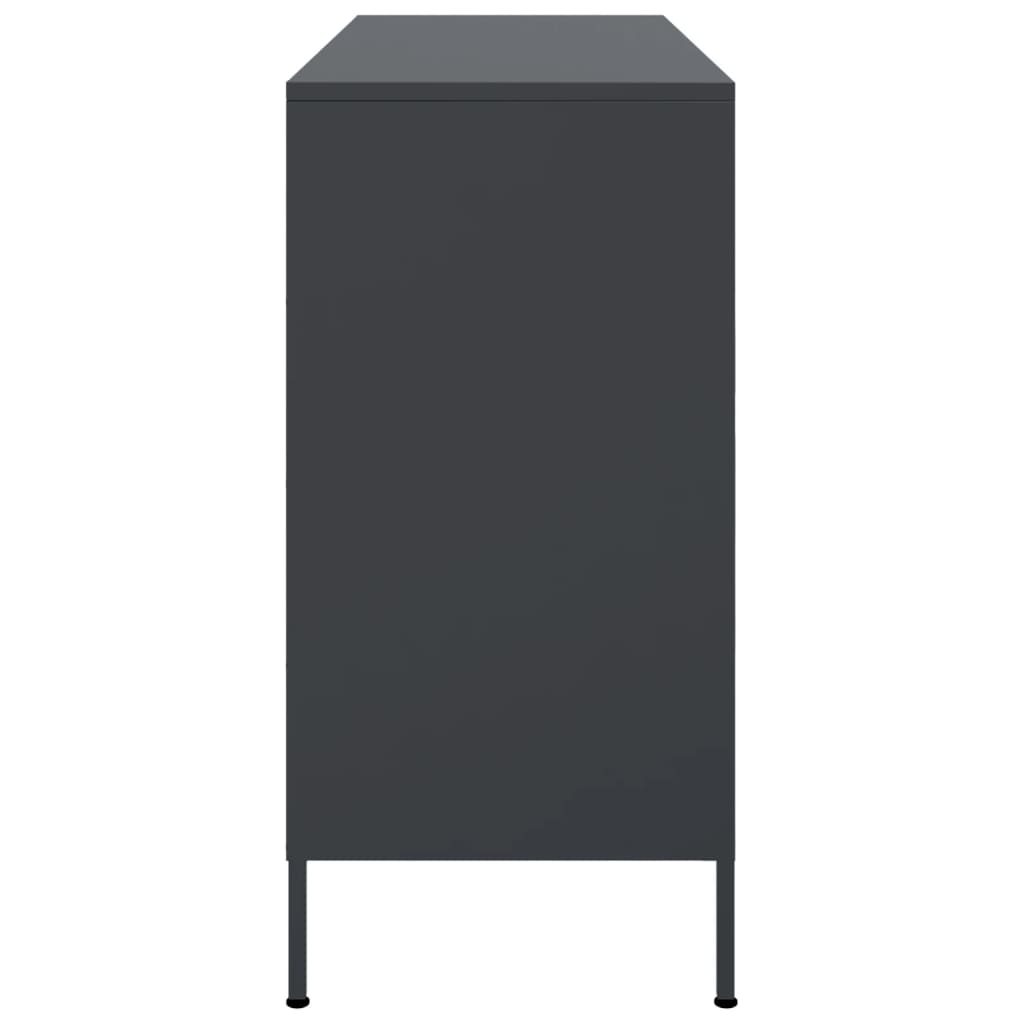 Buffet anthracite 100,5x39x79 cm acier - Buffets & bahuts