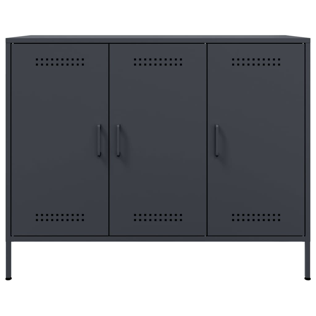 Buffet anthracite 100,5x39x79 cm acier - Buffets & bahuts