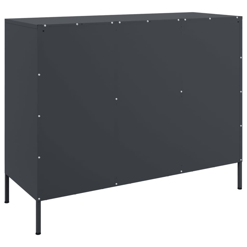 Buffet anthracite 100,5x39x79 cm acier - Buffets & bahuts