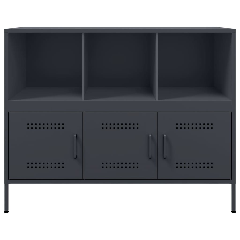 Buffet anthracite 100,5x39x79 cm acier - Buffets & bahuts