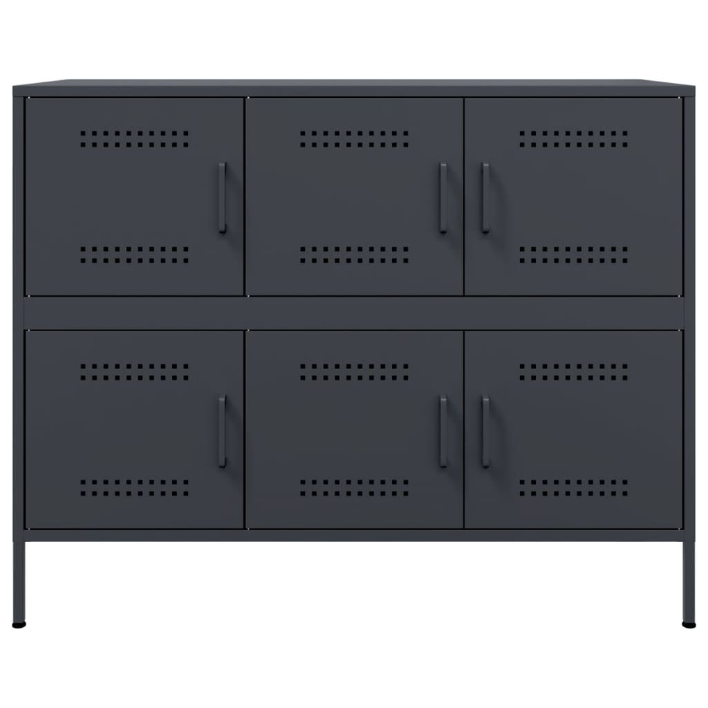 Buffet anthracite 100,5x39x79 cm acier - Buffets & bahuts