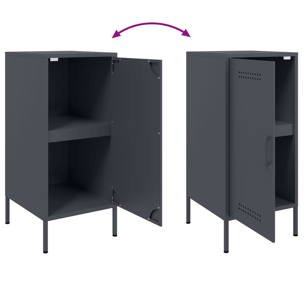 Buffet anthracite 36x39x79 cm acier - Buffets & bahuts