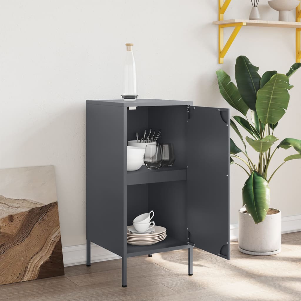 Buffet anthracite 36x39x79 cm acier - Buffets & bahuts