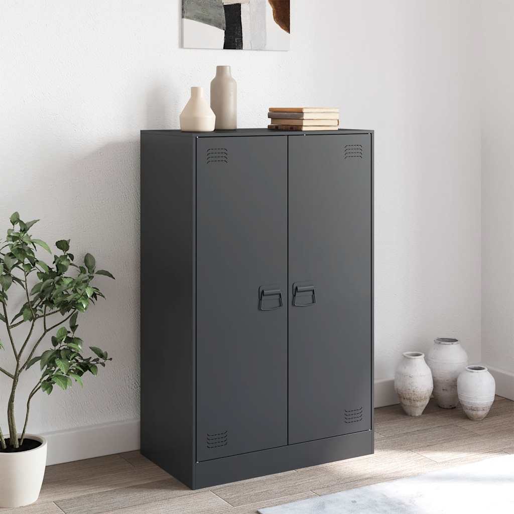 Buffet anthracite 67x39x107 cm acier - Buffets & bahuts