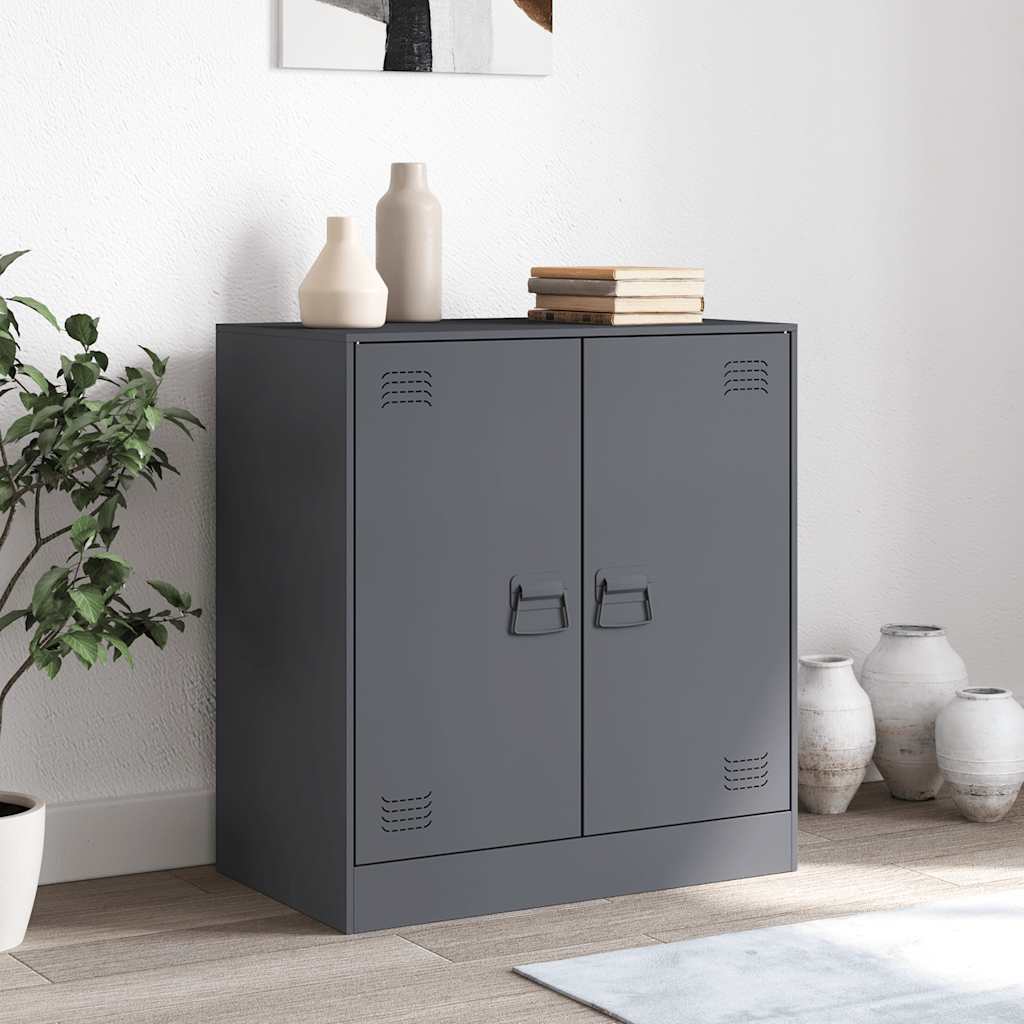 Buffet anthracite 67x39x73 cm acier - Buffets & bahuts