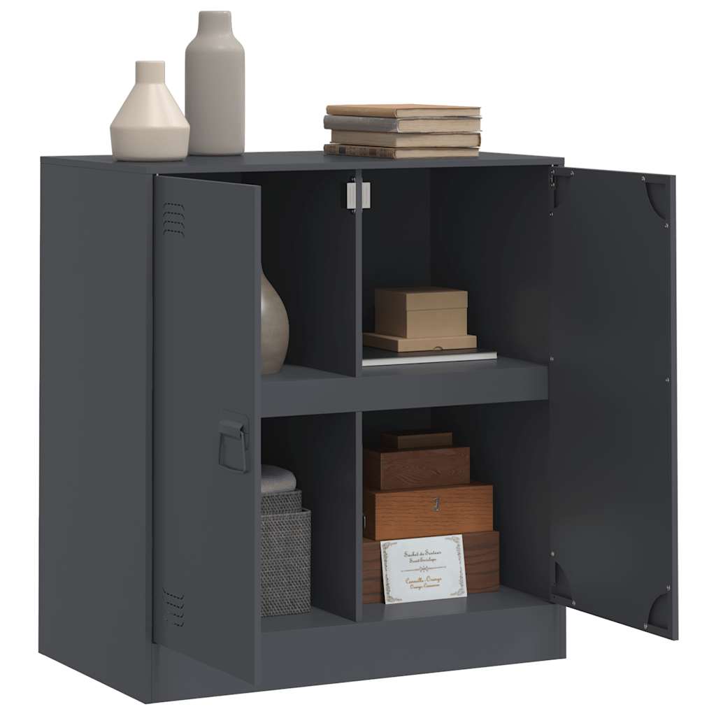 Buffet anthracite 67x39x73 cm acier - Buffets & bahuts