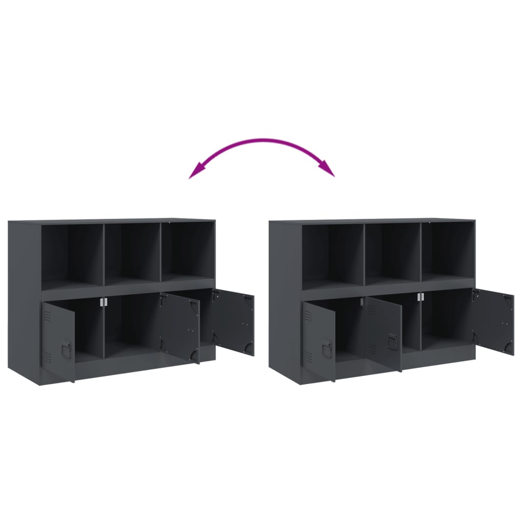 Buffet anthracite 99x39x73 cm acier - Buffets & bahuts