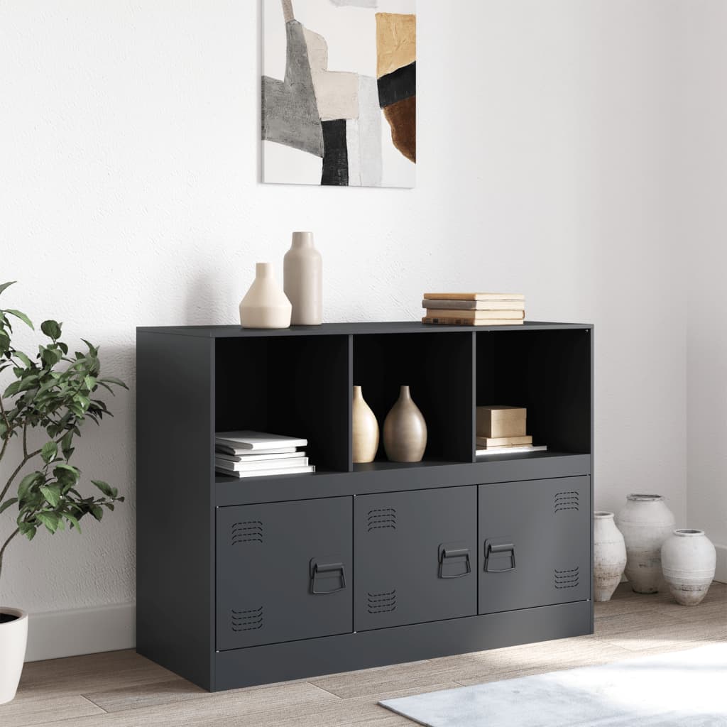 Buffet anthracite 99x39x73 cm acier - Buffets & bahuts