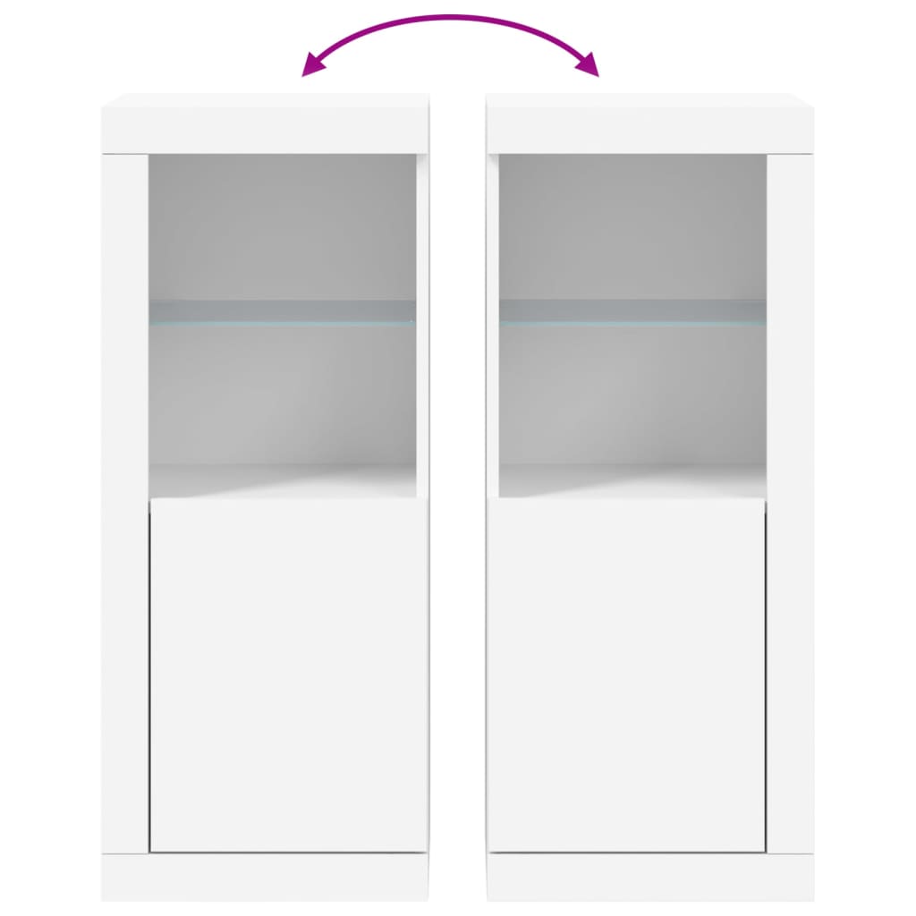 Buffet avec lumières LED blanc 41x37x100 cm - Buffets & bahuts