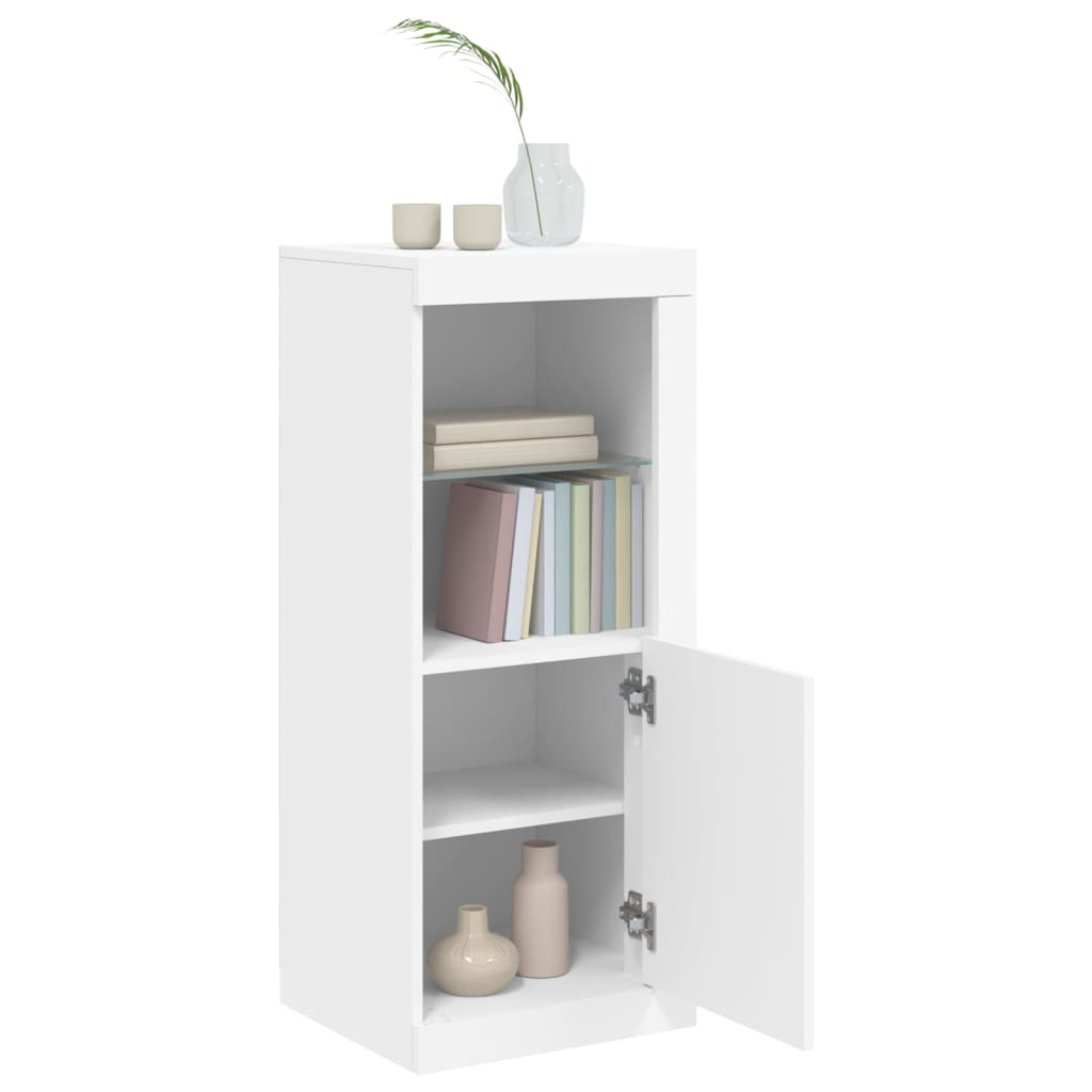 Buffet avec lumières LED blanc 41x37x100 cm - Buffets & bahuts
