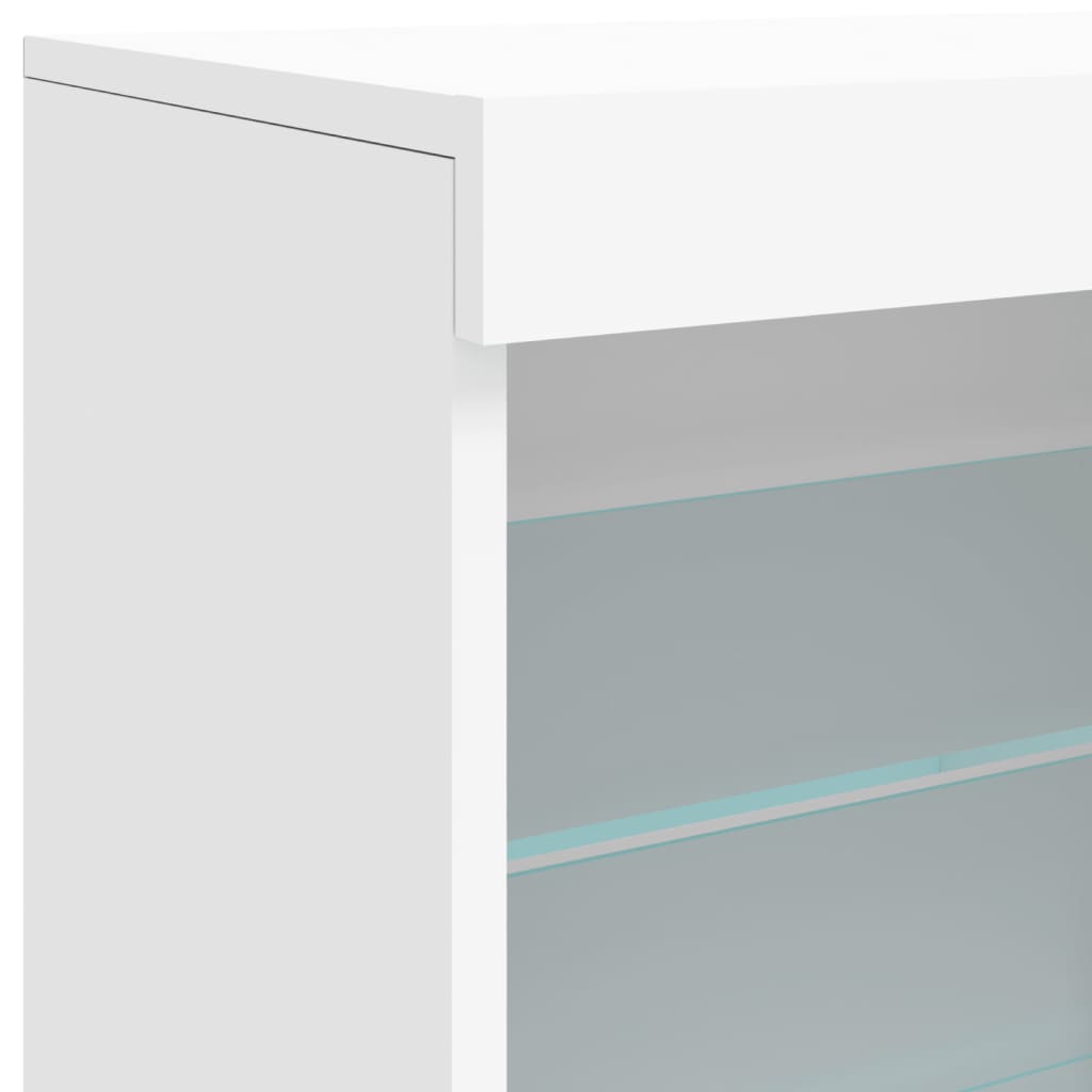 Buffet avec lumières LED blanc 60,5x37x67 cm - Buffets & bahuts