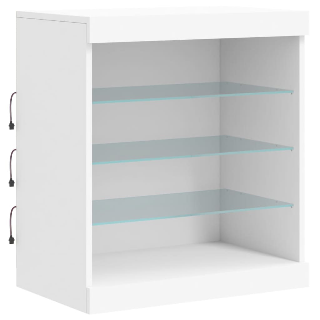 Buffet avec lumières LED blanc 60,5x37x67 cm - Buffets & bahuts