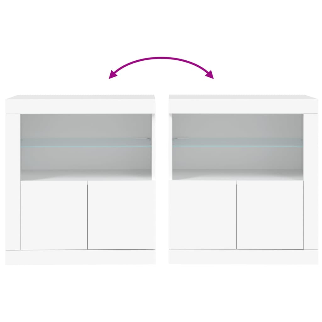 Buffet avec lumières LED blanc 60,5x37x67 cm - Buffets & bahuts