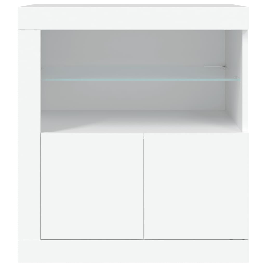 Buffet avec lumières LED blanc 60,5x37x67 cm - Buffets & bahuts