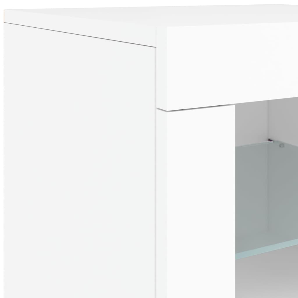 Buffet avec lumières LED blanc 60,5x37x67 cm - Buffets & bahuts