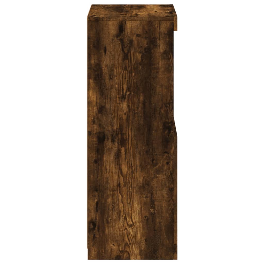 Buffet avec lumières LED chêne fumé 41x37x100 cm - Buffets & bahuts