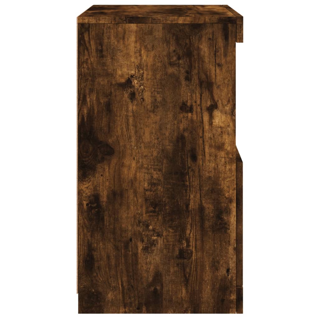 Buffet avec lumières LED chêne fumé 41x37x67 cm - Buffets & bahuts