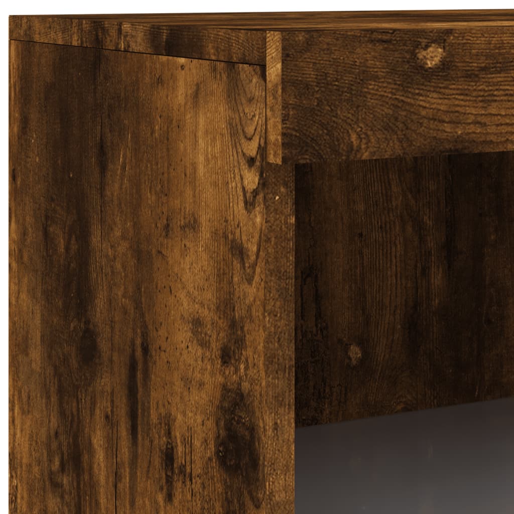 Buffet avec lumières LED chêne fumé 60,5x37x100 cm - Buffets & bahuts