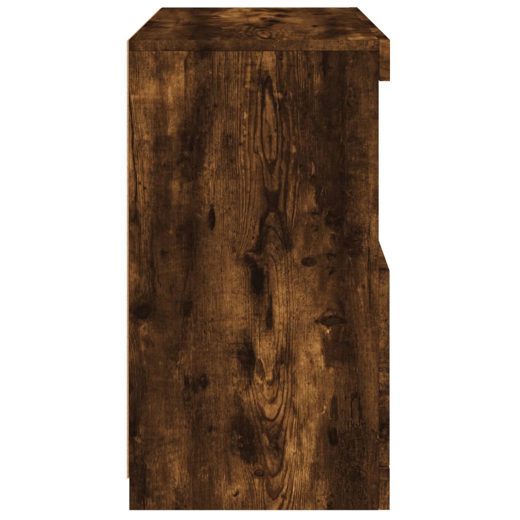 Buffet avec lumières LED chêne fumé 60x37x67 cm - Buffets & bahuts