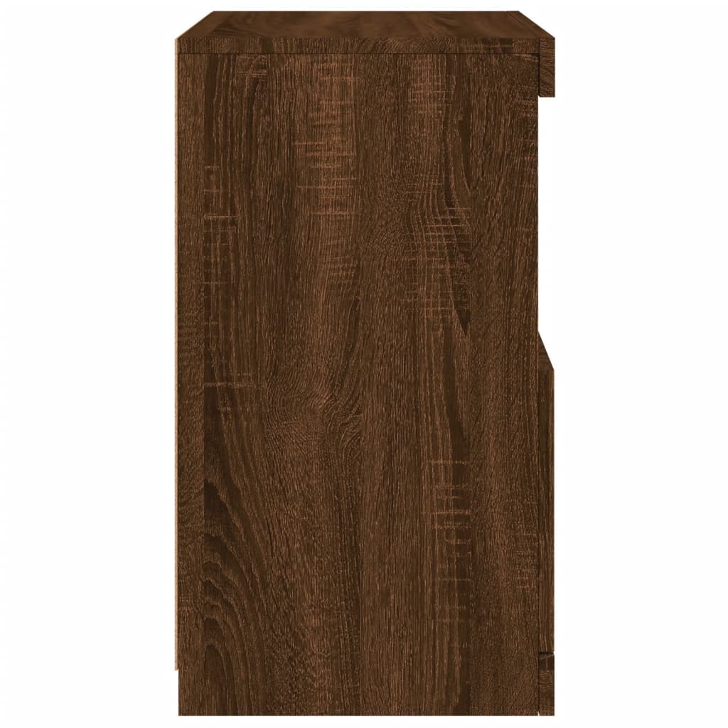 Buffet avec lumières LED chêne marron 41x37x67 cm - Buffets & bahuts
