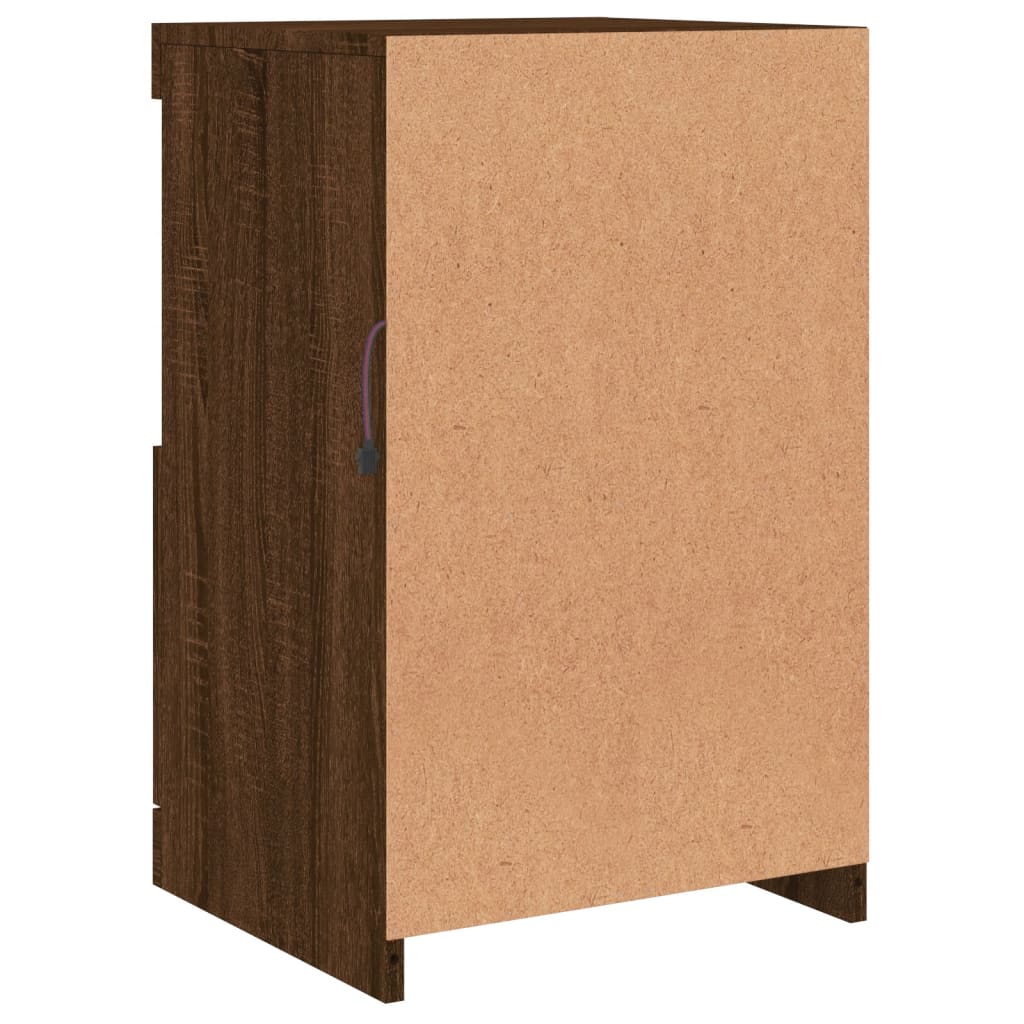 Buffet avec lumières LED chêne marron 41x37x67 cm - Buffets & bahuts