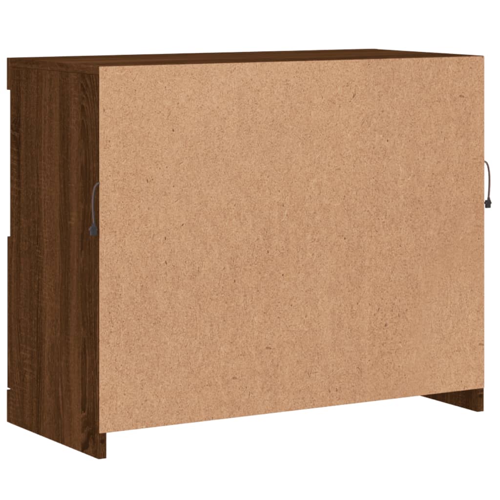 Buffet avec lumières LED chêne marron 81x37x67 cm - Buffets & bahuts