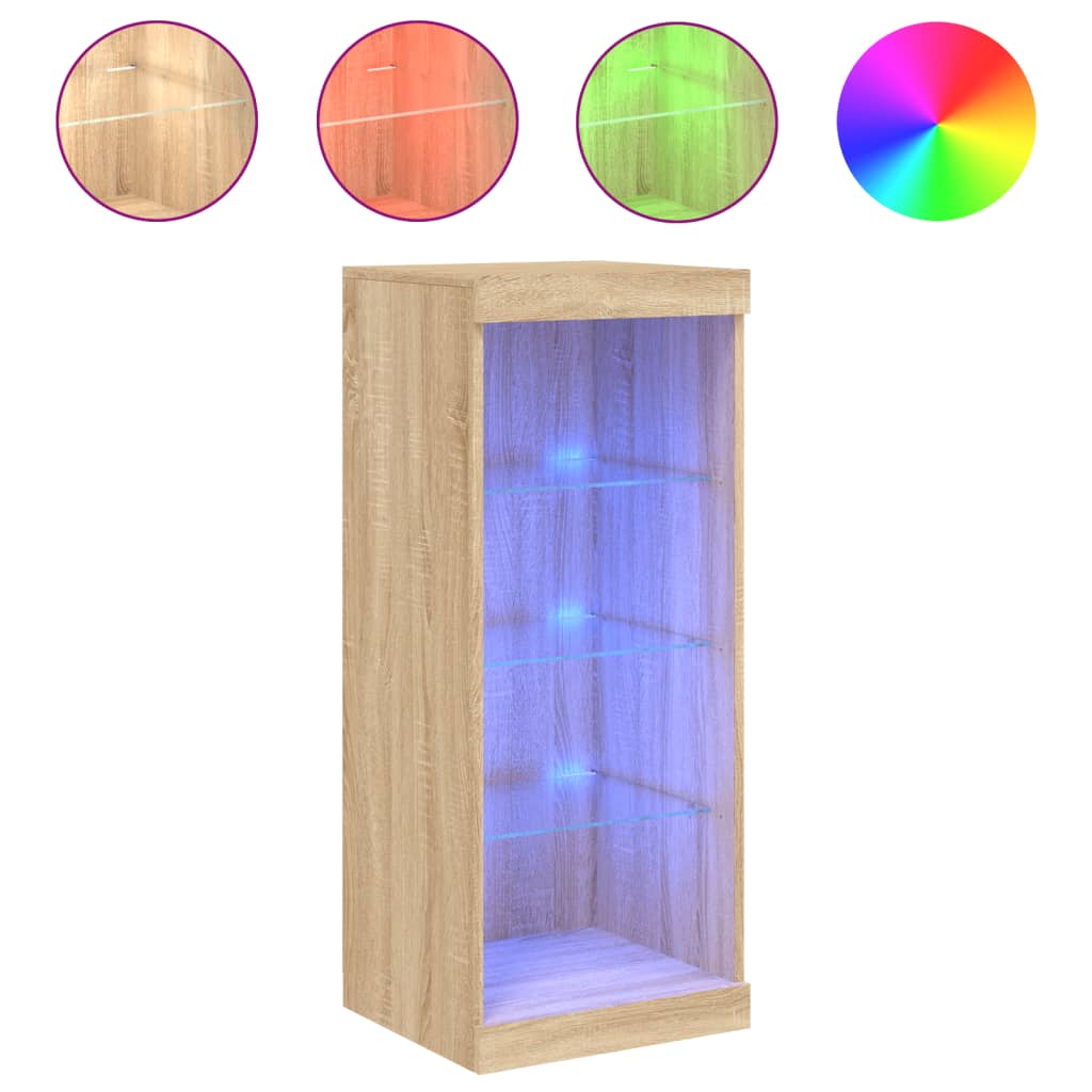 Buffet avec lumières LED chêne sonoma 41x37x100 cm - Buffets & bahuts