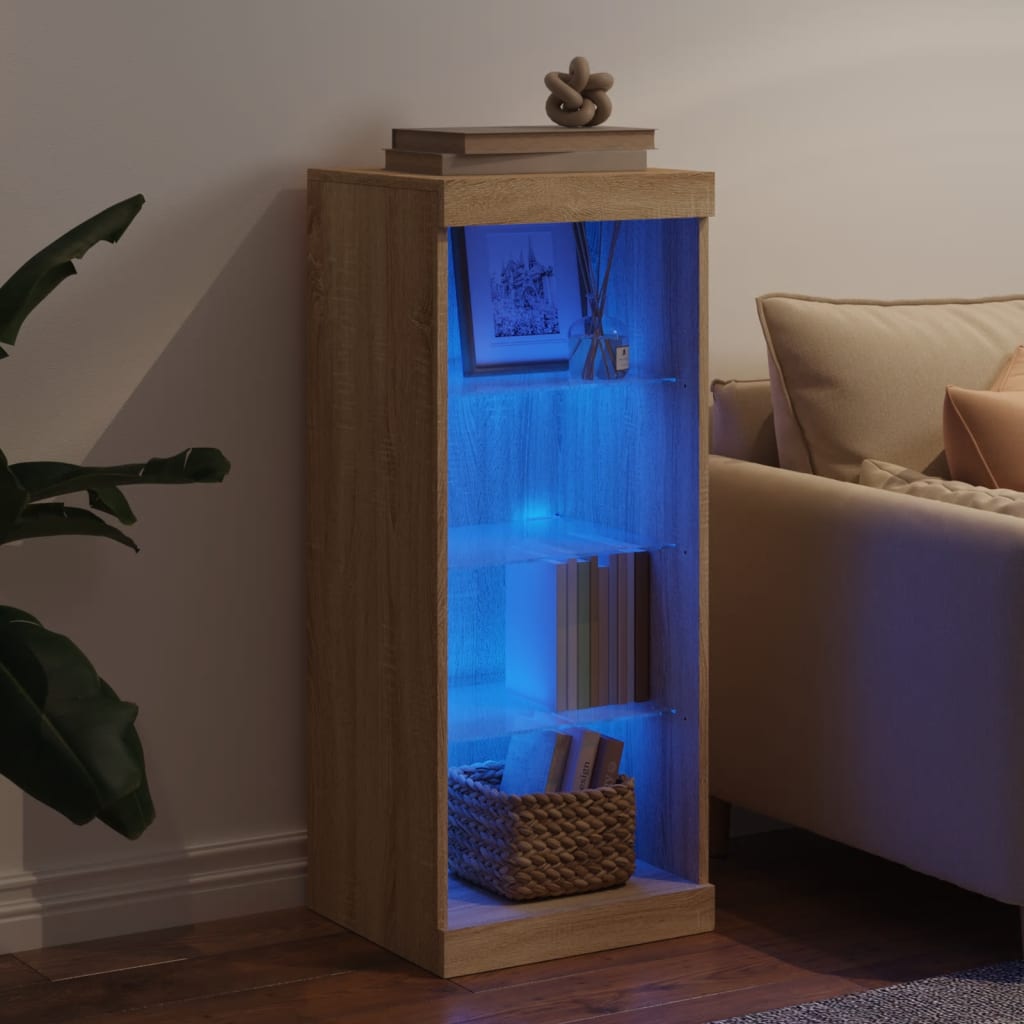 Buffet avec lumières LED chêne sonoma 41x37x100 cm - Buffets & bahuts