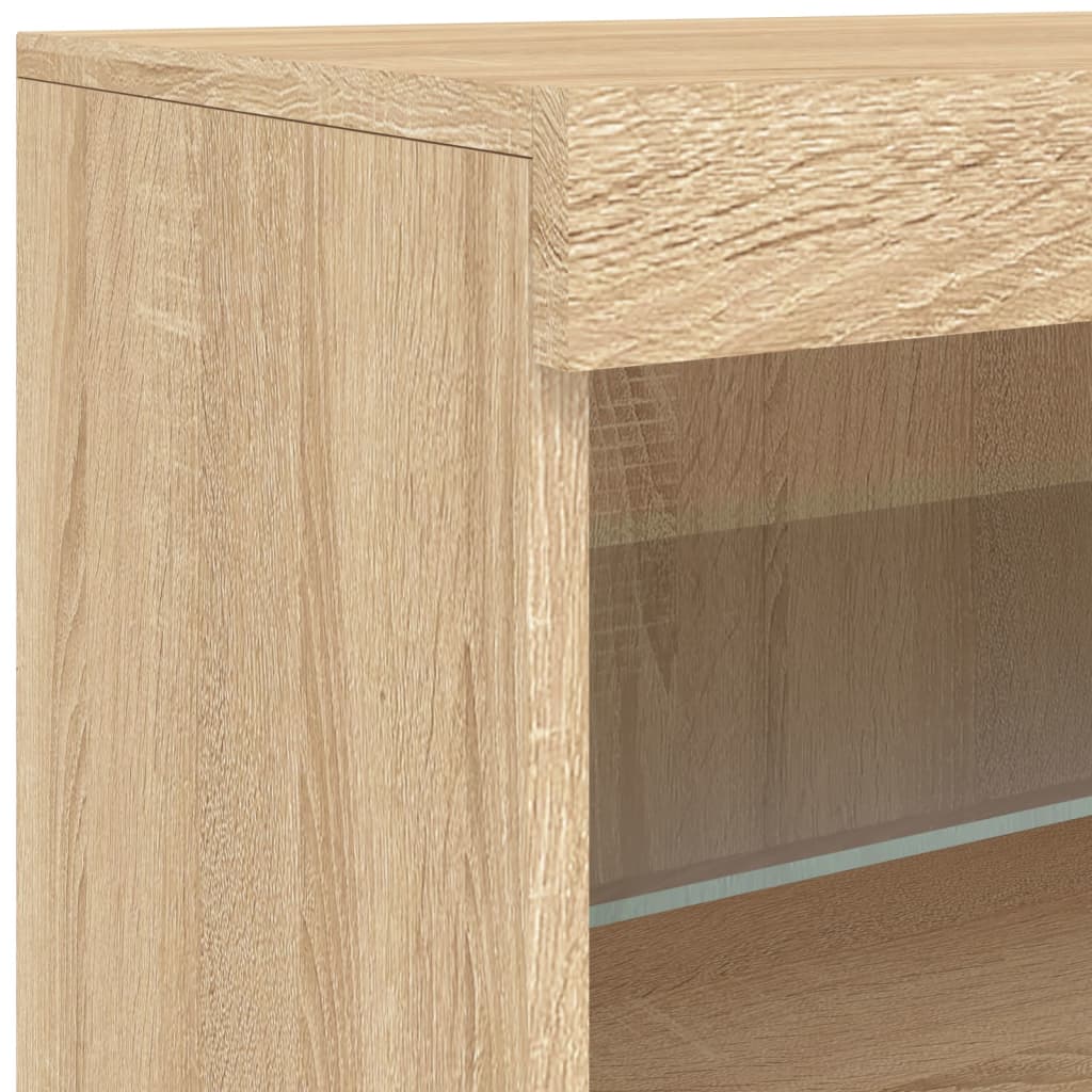 Buffet avec lumières LED chêne sonoma 60x37x67 cm - Buffets & bahuts