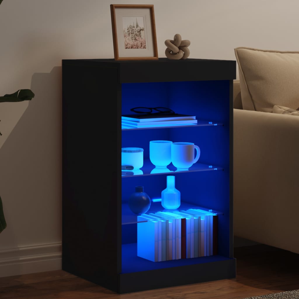 Buffet avec lumières LED noir 41x37x67 cm - Buffets & bahuts