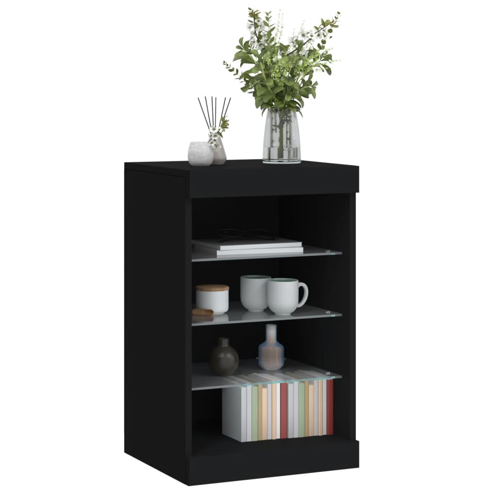 Buffet avec lumières LED noir 41x37x67 cm - Buffets & bahuts