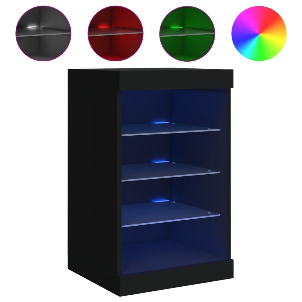 Buffet avec lumières LED noir 41x37x67 cm - Buffets & bahuts