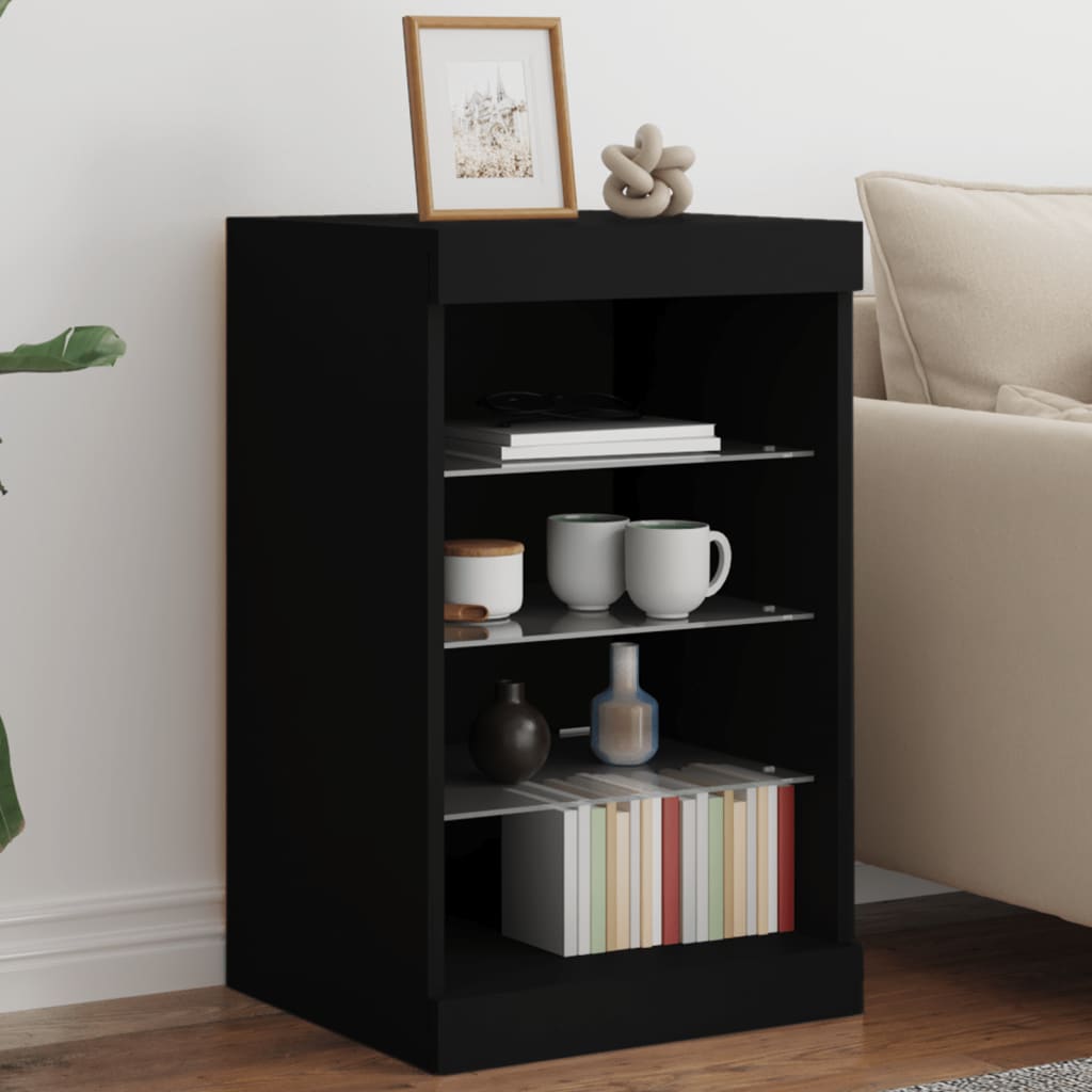 Buffet avec lumières LED noir 41x37x67 cm - Buffets & bahuts