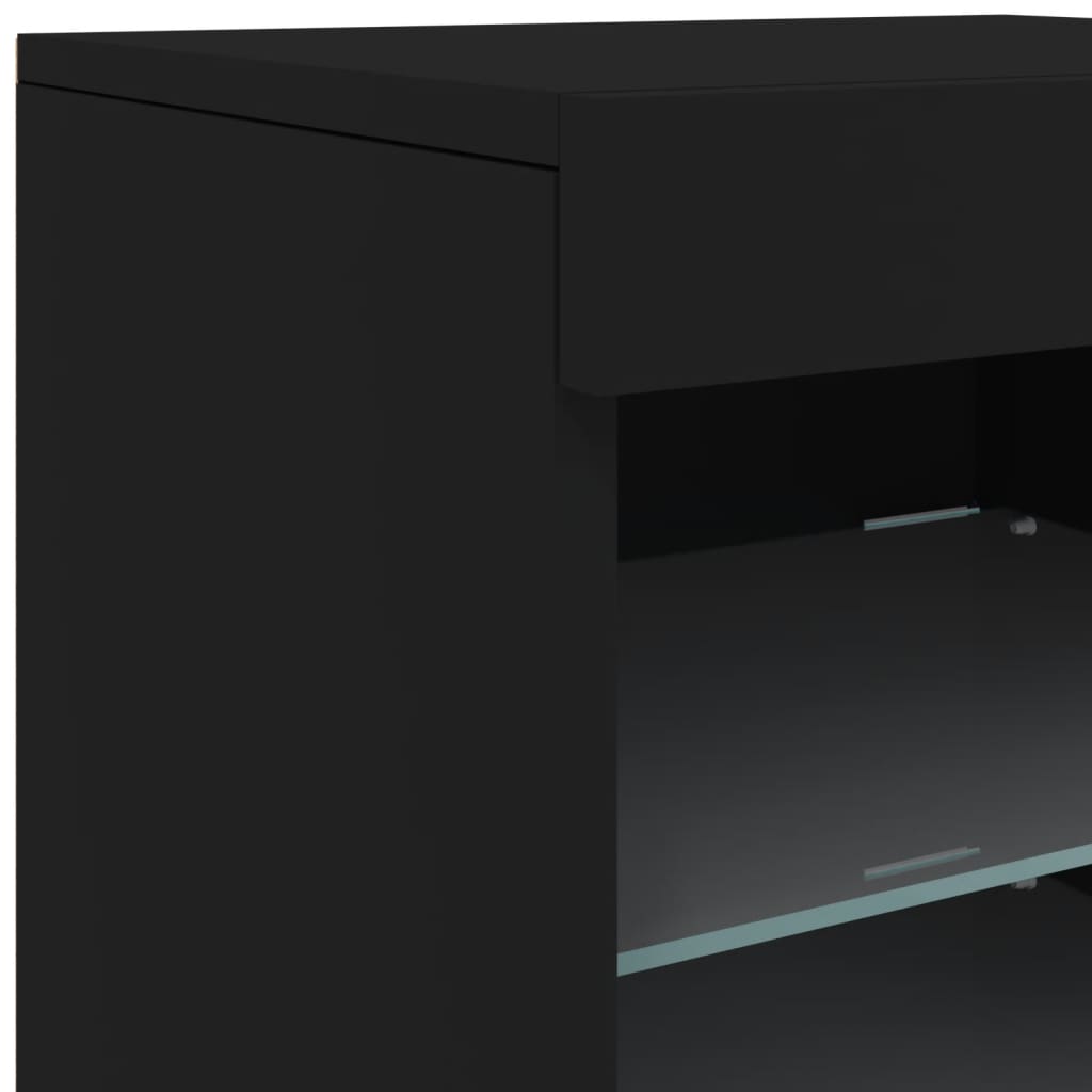 Buffet avec lumières LED noir 41x37x67 cm - Buffets & bahuts