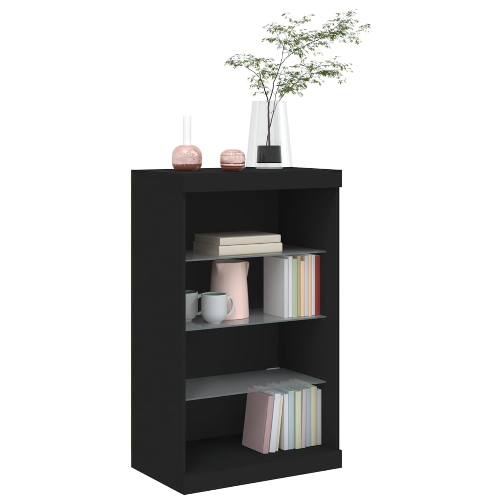 Buffet avec lumières LED noir 60,5x37x100 cm - Buffets & bahuts