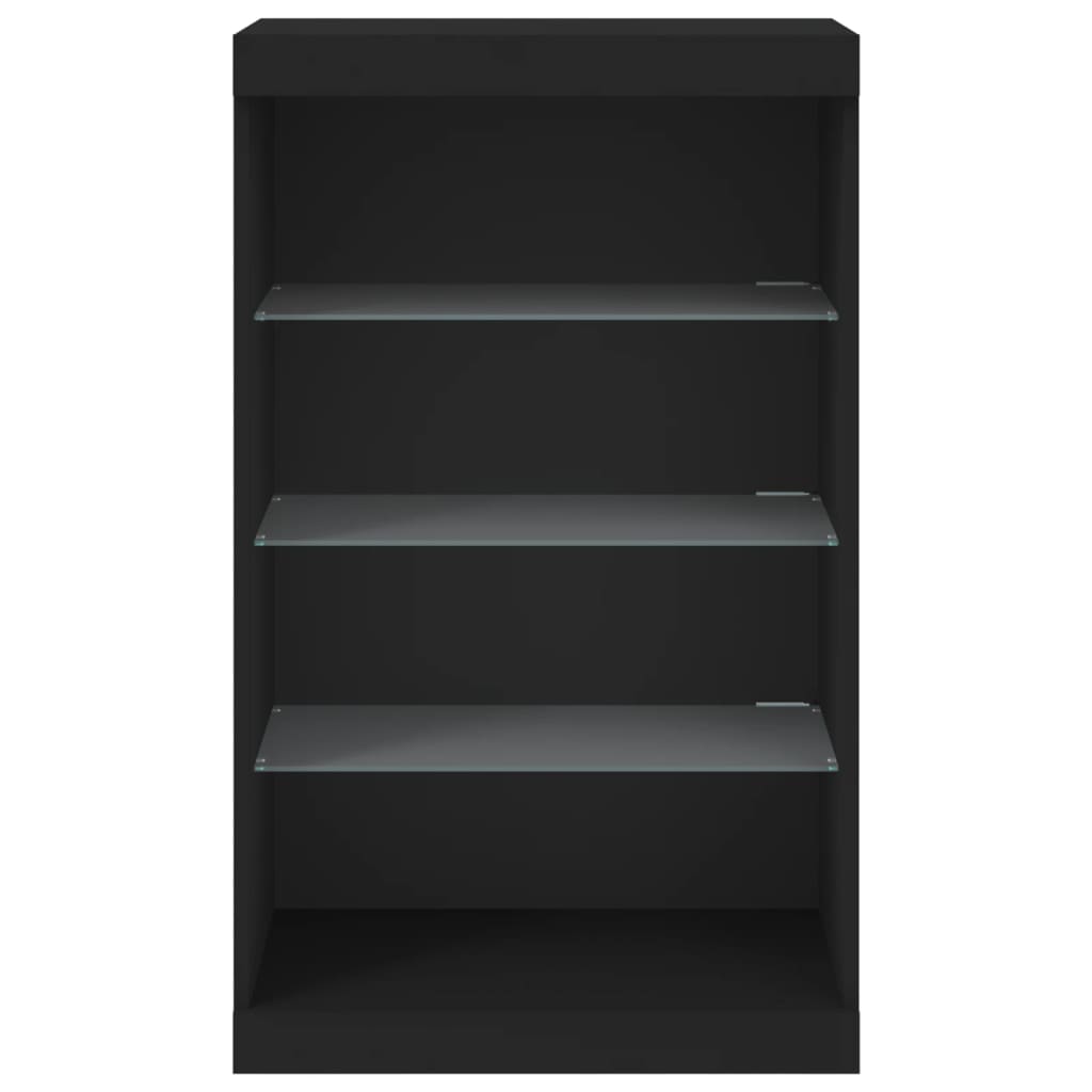 Buffet avec lumières LED noir 60,5x37x100 cm - Buffets & bahuts