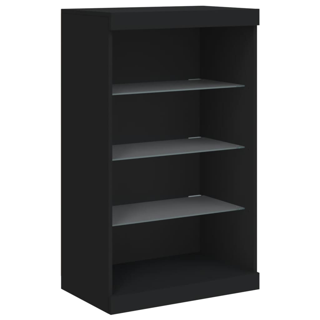Buffet avec lumières LED noir 60,5x37x100 cm - Buffets & bahuts