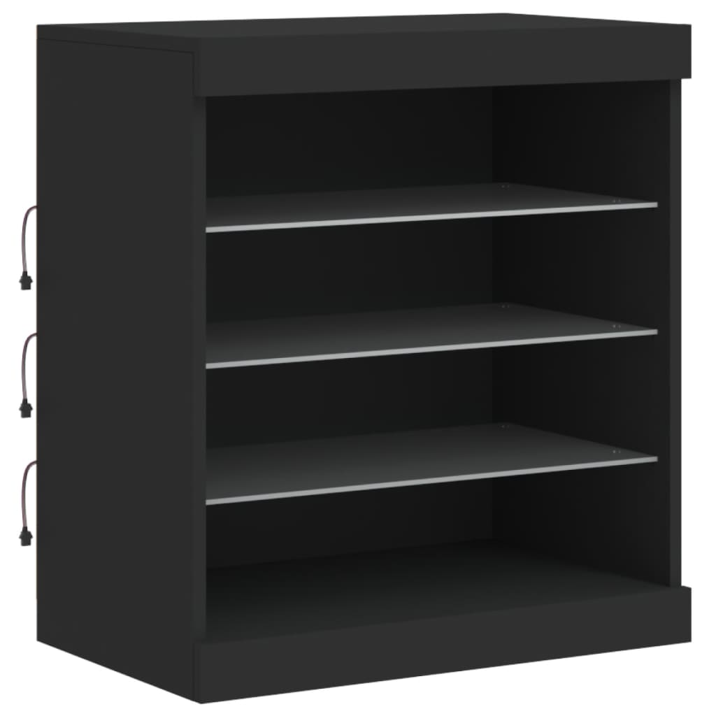 Buffet avec lumières LED noir 60,5x37x67 cm - Buffets & bahuts